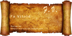 Fa Vitold névjegykártya